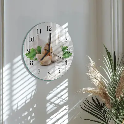 Klok glas met opdruk rond Knoflook