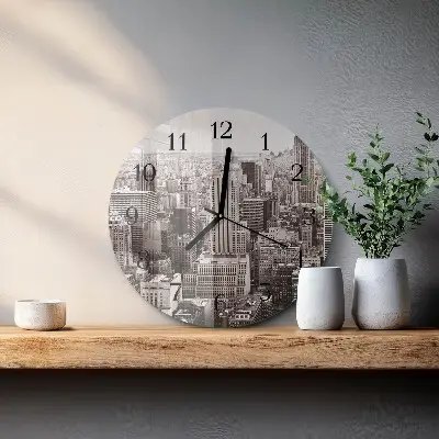 Wandklok glas decoratie rond Horizon