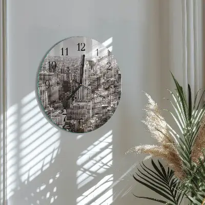 Wandklok glas decoratie rond Horizon