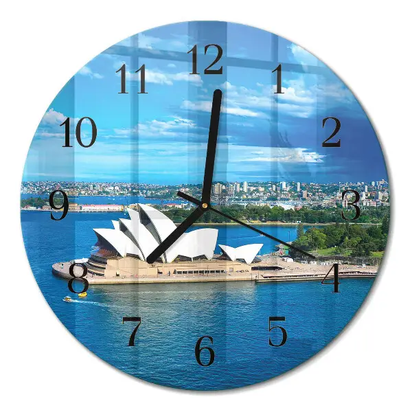 Klok glas met opdruk rond Sydney opera house
