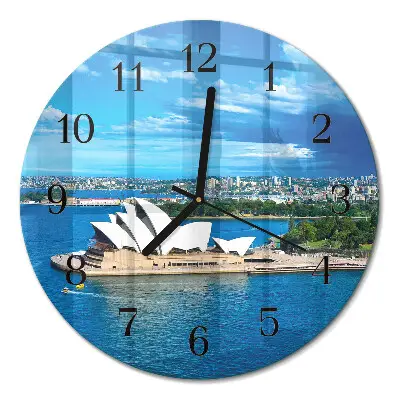Klok glas met opdruk rond Sydney opera house
