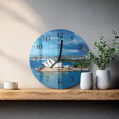 Klok glas met opdruk rond Sydney opera house