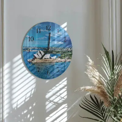 Klok glas met opdruk rond Sydney opera house