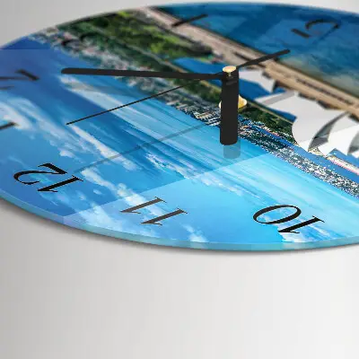 Klok glas met opdruk rond Sydney opera house