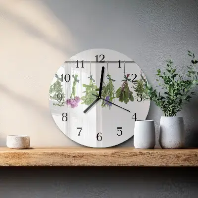 Klok glas met opdruk rond Kruiden
