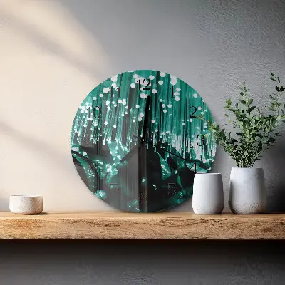 Ronde glazen wandklok Glasvezel