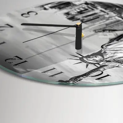 Ronde glazen wandklok Vrijheidsbeeld