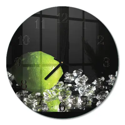 Wandklok glas decoratie rond Calciumcarbonaat