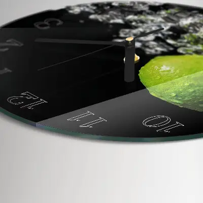 Wandklok glas decoratie rond Calciumcarbonaat