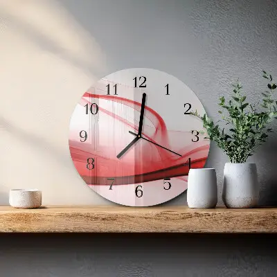 Ronde glazen klok Abstracte lijnen