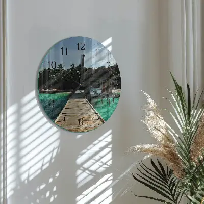 Klok glas met opdruk rond Zeepalmen