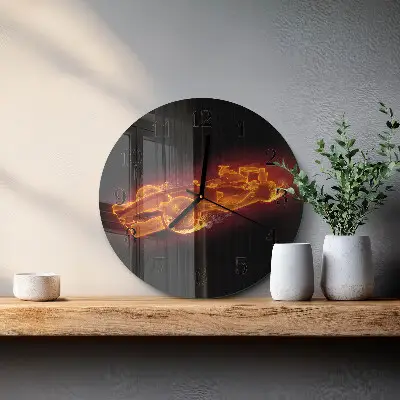 Ronde glazen wandklok Rommel