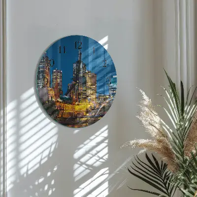 Ronde glazen klok Stad