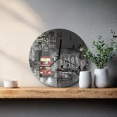 Ronde glas klok Londense bus