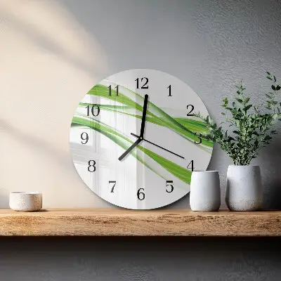 Klok glas met opdruk rond Abstracte lijnen