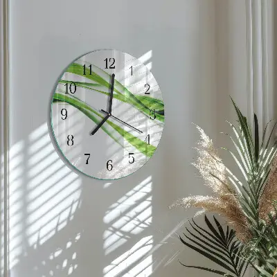 Klok glas met opdruk rond Abstracte lijnen