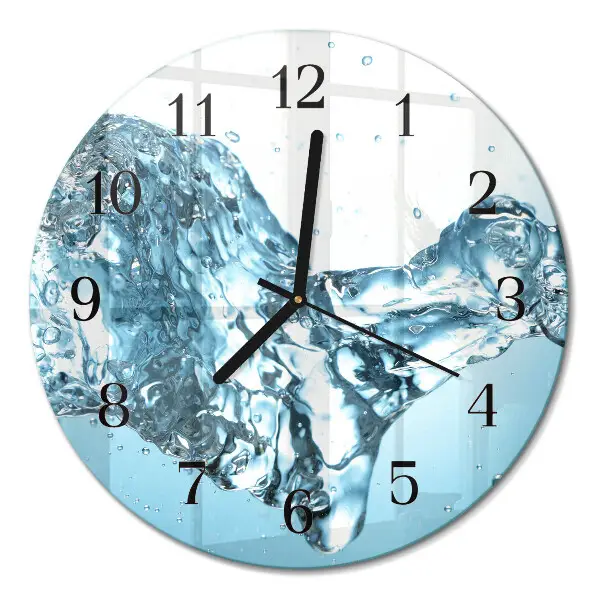 Klok glas met opdruk rond Water