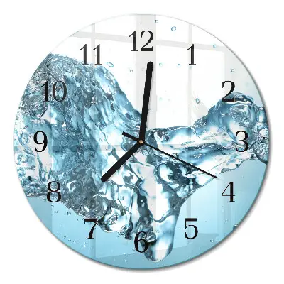 Klok glas met opdruk rond Water
