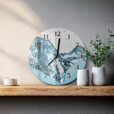 Klok glas met opdruk rond Water