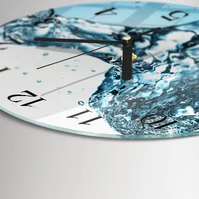 Klok glas met opdruk rond Water