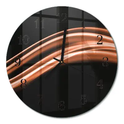 Wandklok glas decoratie rond Abstracte lijnen