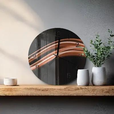Wandklok glas decoratie rond Abstracte lijnen