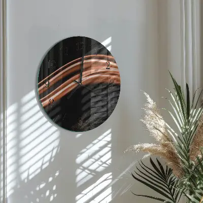 Wandklok glas decoratie rond Abstracte lijnen