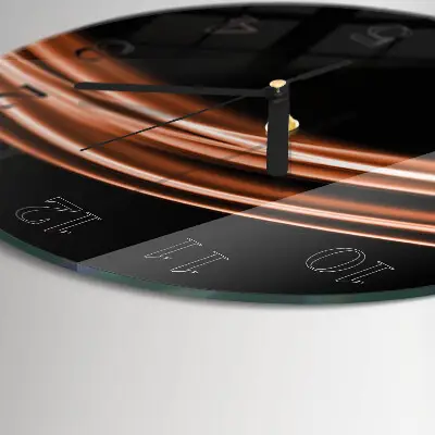 Wandklok glas decoratie rond Abstracte lijnen