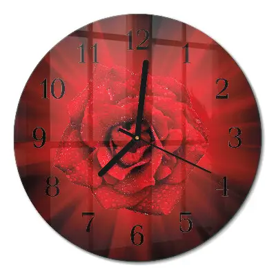 Ronde glas klok Roos