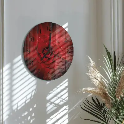 Ronde glas klok Roos