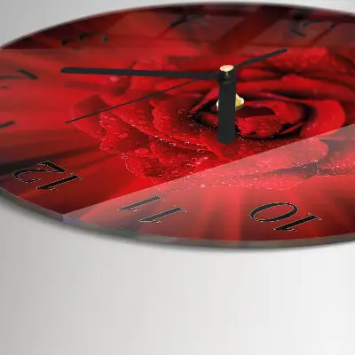 Ronde glas klok Roos