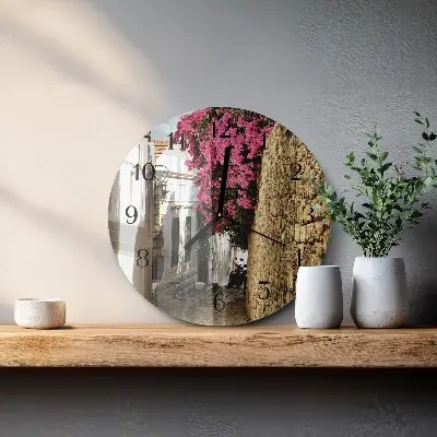Ronde glazen klok Bloemenlaan