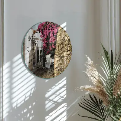 Ronde glazen klok Bloemenlaan