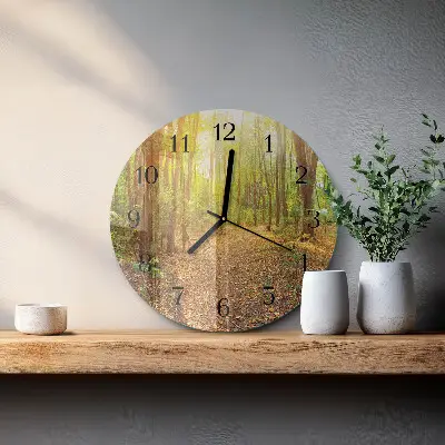Klok glas met opdruk rond Bospad