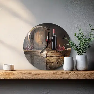 Wandklok glas decoratie rond Druiven voor wijn