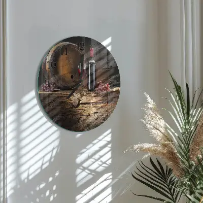 Wandklok glas decoratie rond Druiven voor wijn