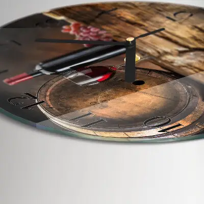 Wandklok glas decoratie rond Druiven voor wijn