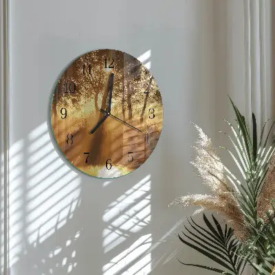 Ronde glazen klok Bomen in de mist