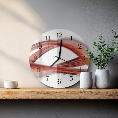 Ronde glas klok Abstracte lijnen