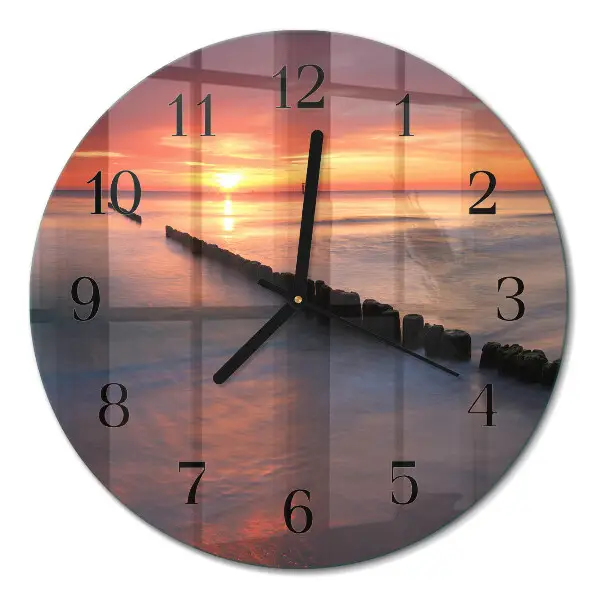 Klok glas met opdruk rond Zon van de zee