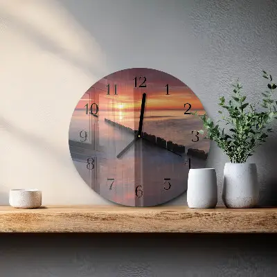 Klok glas met opdruk rond Zon van de zee