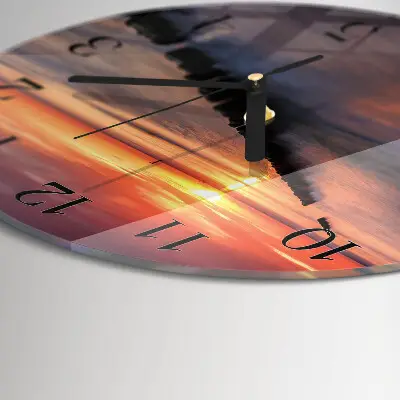 Klok glas met opdruk rond Zon van de zee