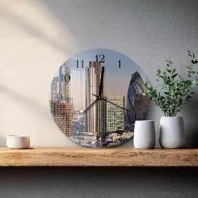 Ronde glazen wandklok Horizon
