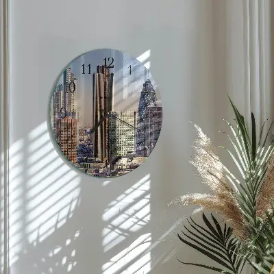 Ronde glazen wandklok Horizon