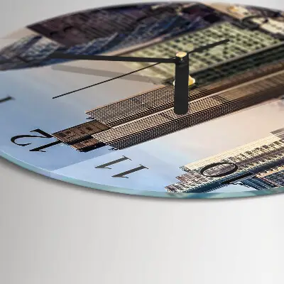 Ronde glazen wandklok Horizon