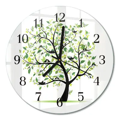 Ronde glazen klok Boom