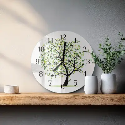 Ronde glazen klok Boom