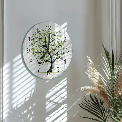 Ronde glazen klok Boom