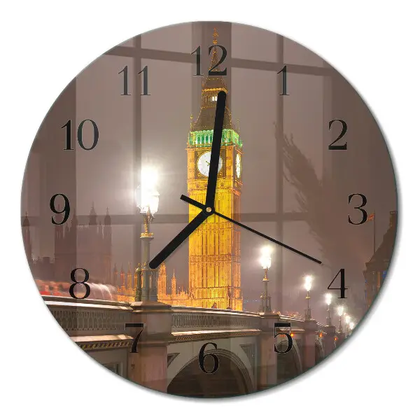 Ronde glazen klok Big ben