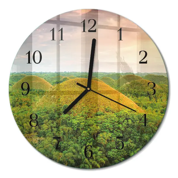 Ronde glas klok Landschap
